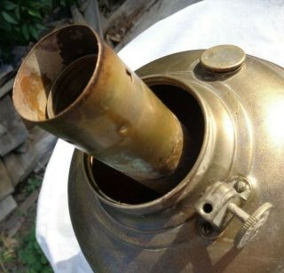 Antique Vintage Brass Hanging Lamp Oil Kerosene for restore parts repair 4
