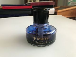 Parker Sapphire Blue Ink Bottle Empty