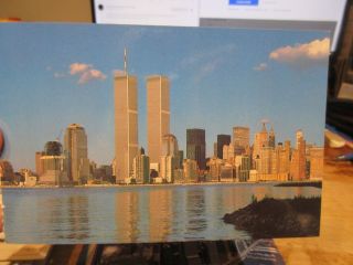 Vintage Old Postcard York City World Trade Center Twin Towers Before Bombing