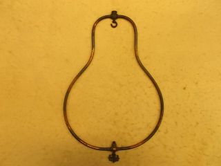 Very Large Antique Brass Gas Harp Hall Fixture Variegated Copper Finish