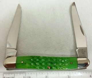 Case XX John Deere Muskrat knife,  2005 corncob jig Green bone handles 2