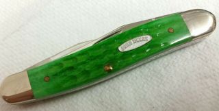 Case XX John Deere Muskrat knife,  2005 corncob jig Green bone handles 4
