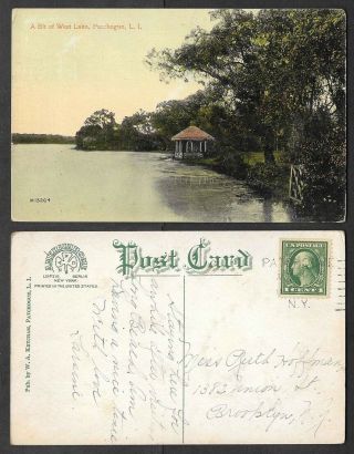 Old Postcard - Long Island,  York - Patchogue - A Bit Of West Lake