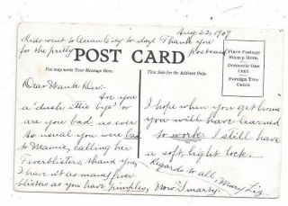 Antique Sepia Toned Post Card signed Humphreys Little Boy Pines for Girl 2