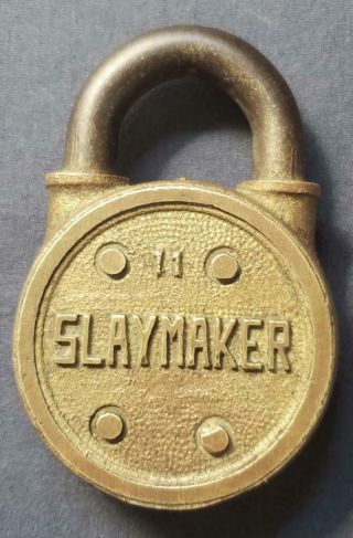 Older Vintage Slaymaker 11 Brass Padlock (no Key) Old Lock