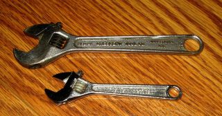 2 Vintage Adjustable Crescent Wrenchs.  Snap On & Crescent Tool Co.