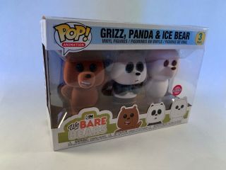 Funko Pop Animation: We Bare Bears Flocked 3 - Pack Barnes And Noble Exclusive