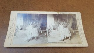 Antique Stereoview " Does You Love Me Hun " By North Star Ohio Usa Theatre 1