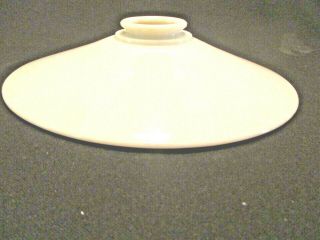 Antique 9 3/4 " Milk Glass Semi Flat Shade