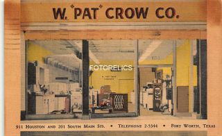 Pat Crow Appliance Store Fort Worth Texas - Early Linen Advert Card