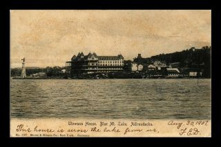 Dr Jim Stamps Us Utowana House Blue Mt Lake Adirondack York Postcard