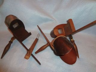 3 Stereo Slide Viewers,  One Complete,  Other Two Missing Parts,  Wood & Metal,  Old