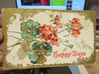 Vintage Old Postcard Pennsylvania Victorian Era Ulysses Happy Days Clover Floral