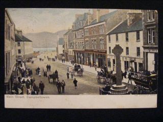 1904 Main Street Campbeltown Kintyre Postcard Horses Carts Etc