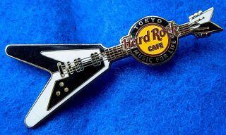 Tokyo Japan Music For Life Guitar Series Black White Flying V Hard Rock Cafe Pin