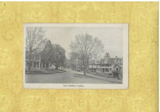 Ct East Haddam Rare 1913 Postcard Homes At The Landing Conn Meat Market Sign