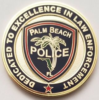 Palm Beach Florida Police Department Pbpd April 17,  1911 Palm Trees Coin