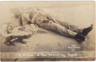 Rppc Photo Dead Bloody Victim Of Execution Squad Mexican Revolution W.  H Horne