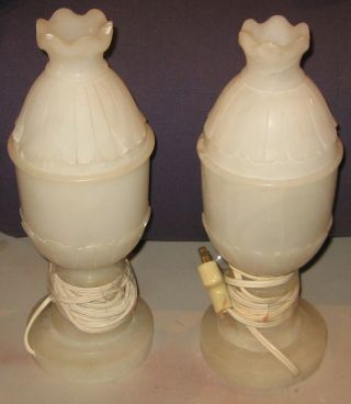 Very Heavy Antique Electric Lamps (alabaster?)