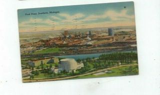 Mi Dearborn Michigan Antique 1943 Linen Post Card Aerial View Ford Rouge Plant