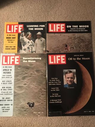 Moon Landing - Life Magazines - 4 Vintage Editions - June,  July,  August 1969