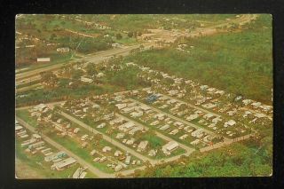 1965 Birdseye View Royal Palms Trailer Park 8705 S.  Trail Sarasota Fl Postcard