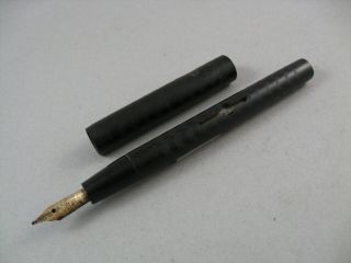 Vintage Capitol Hard Rubber Fountain Pen W/ 14k No.  3 Gold Nib For Repair