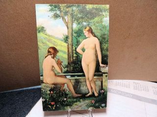 1910 Art Postcard Nudes One Playing The Flute Jean Jacours Henner