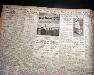 Bobby Jones Wins Southeastern Open Golf Tournament Grand Slam 1930 Old Newspaper