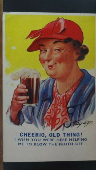 Bamforth Seaside Comic Postcard: Froth Bloewers & Beer Drinking Theme