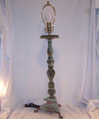 Solid Brass Candlestick Table Lamp 30 " Tall