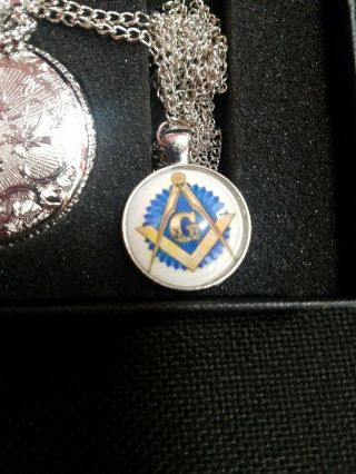 Masonic Pocket Watch And Chain Gift Set 6