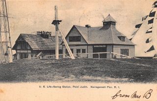 Ri - 1906 U.  S.  Life Saving Station At Point Judith In Narragansett,  Rhode Island