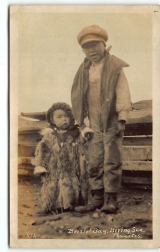 Alaska Natives - Bristol Bay Rppc Real Photo Postcard Ak Bering Sea