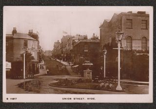 1914 Isle Of Wight Ryde Union Street Real Photo Postcard View
