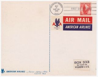 Airline Issued Postcard - American Airlines DC - 7C - First Day of Issue - Oversized 2