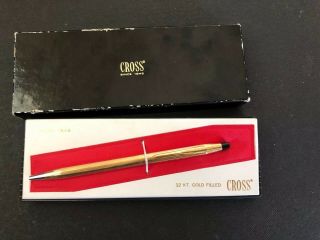 Cross 1/20 12kt Gold Filled Vintage Ballpoint Pen Usa With Box