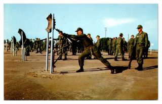 Vietnam - Era Basic Training M14 Rifle Bayonet Practice,  Fort Ord Ca Postcard 5l6