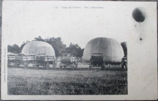 Hot Air Balloon 1902 French Aviation Postcard - Camp De Chalons - Parc D 