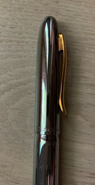 Vintage Fisher Y2k Space Ball Pen Polished Chrome Gold Clip