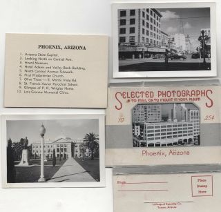 10 Real Photo Views Phoenix Arizona Ca 1948; Central Ave. ,  Walgreen,  Hotel Adams