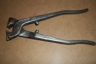 Vintage Forged 8 " Flush Tile Nippers Carbide Tipped Old Tools Scarce Tool