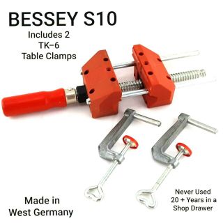 Bessey Bench Vise 4 " Portable Bessey Clamp S10 With 2 Tk - 6 Table Clamps Hobby