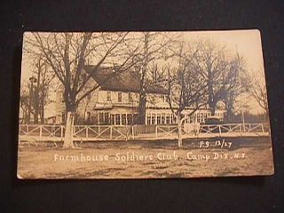 Farm House Soldiers Club,  Camp Dix,  Jersey Real Photo Postcard