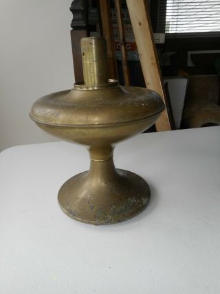 Vintage Aladdin Oil Lamp Base Part Restoration - 11 " Tall - Brass