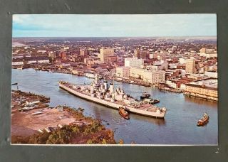 Wilmington Nc U.  S.  S.  North Carolina Vintage Postcard