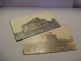 (2) Vintage,  1907 & 1908 Rppc " Public School - Clear Lake,  Wis.  " Postcards