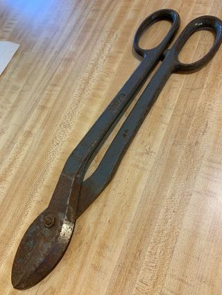 Large Vintage Antique 17” Wiss Size 5 Scissors Sheet Metal Shears Tin Snips