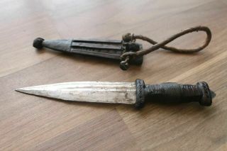 Tuareg/north Africa Hunting Old Hunting Knife Leather Sheath Snake Skin W/sheath