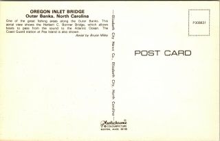 Postcard NC North Carolina Jockey ' s Ridge Nags Head Outer Banks Inlet Bridge 2